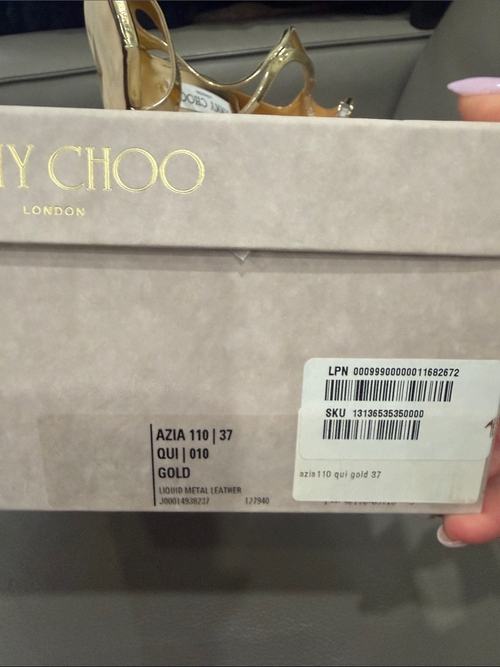 Jimmy Choo Metallic Gold Strappy Stiletto Sandals - Picture 8 of 8